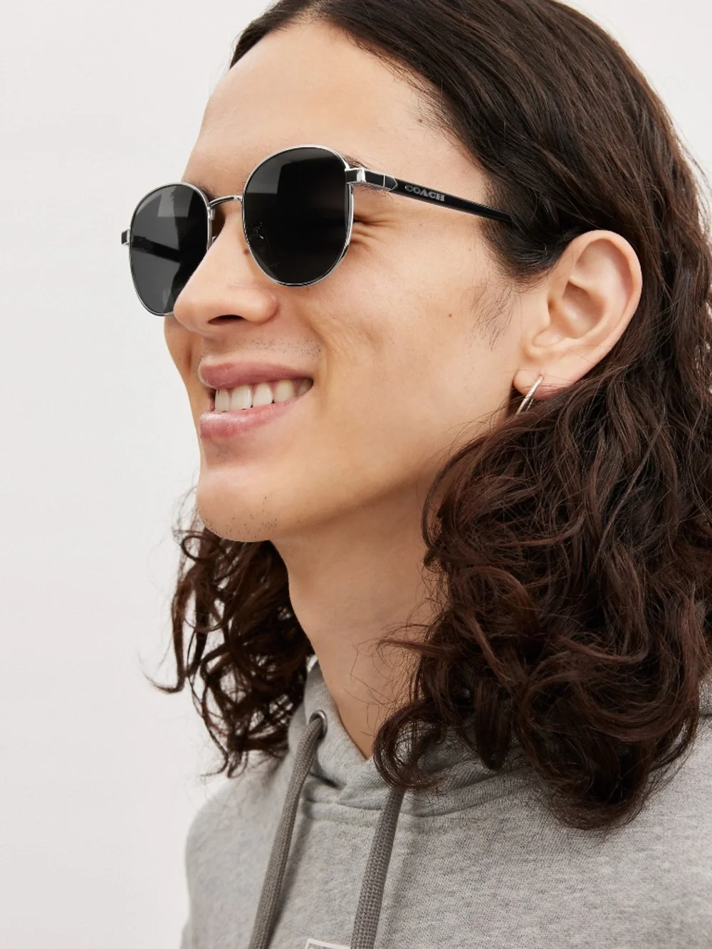 Coach Outlet Men's Metal Round Sunglasses